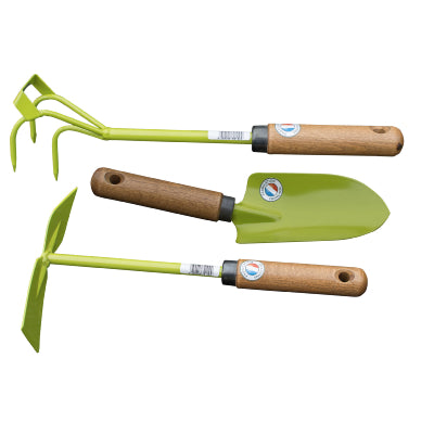 Jeu d'outils de jardinage 3-en-1, système V-Fix | râteau à feuilles, pelle  et griffe incl.