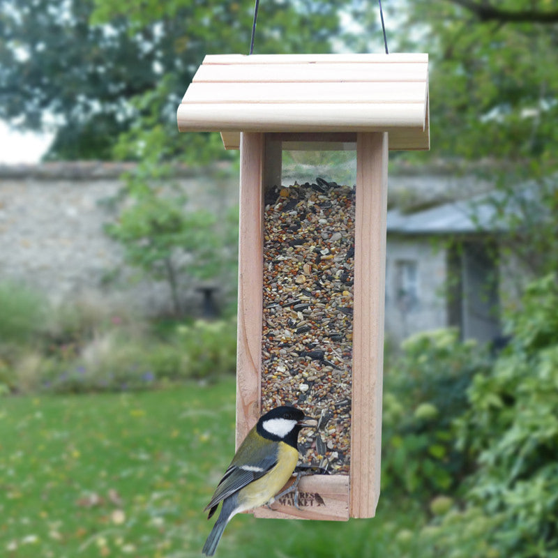 Mangeoire d'extérieur pour oiseaux sauvages jok 11, abri pour oiseaux,  adaptée pour nourriture graines petites noisettes