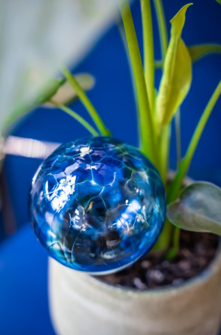Globe d'arrosage en cristal pour plantes d'intérieur – Bleu océan